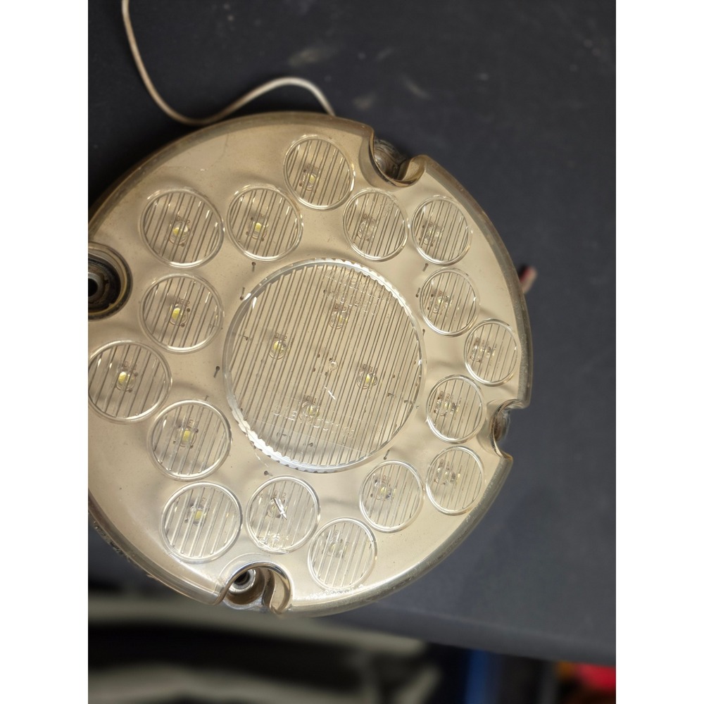 7" Round LED Trailer Tail Light Clear Lens Multi-Diode Stop Turn Signal Lamp 12V